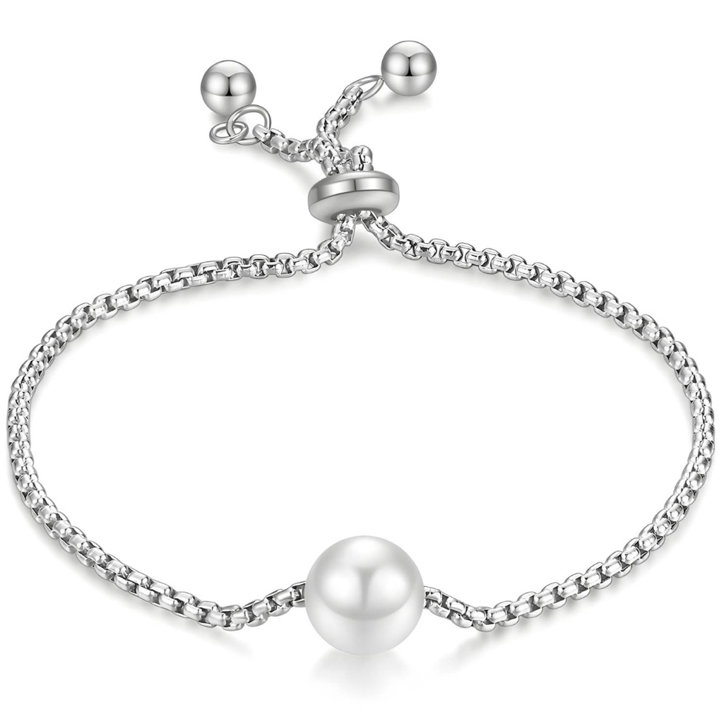 Elegant Silver Pearl Bracelet